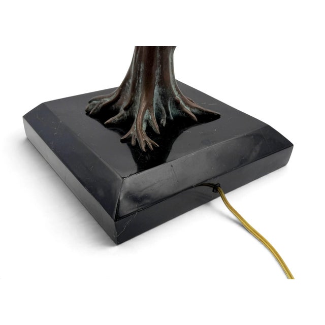Maitland Smith Bronze 3-Light Table Lamp With Birds For Sale - Image 12 of 15