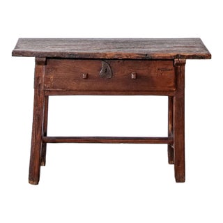 1700s Hand Planed Rustic Console Table For Sale