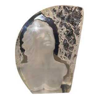Discontinued Carlo Bronti for Design Toscano "Reflections of Romance" Clear Sculptural Bust For Sale