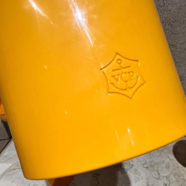 Orange French Veuve Clicquot Orange Champagne Ice Bucket Four Glass Set For Sale - Image 8 of 12