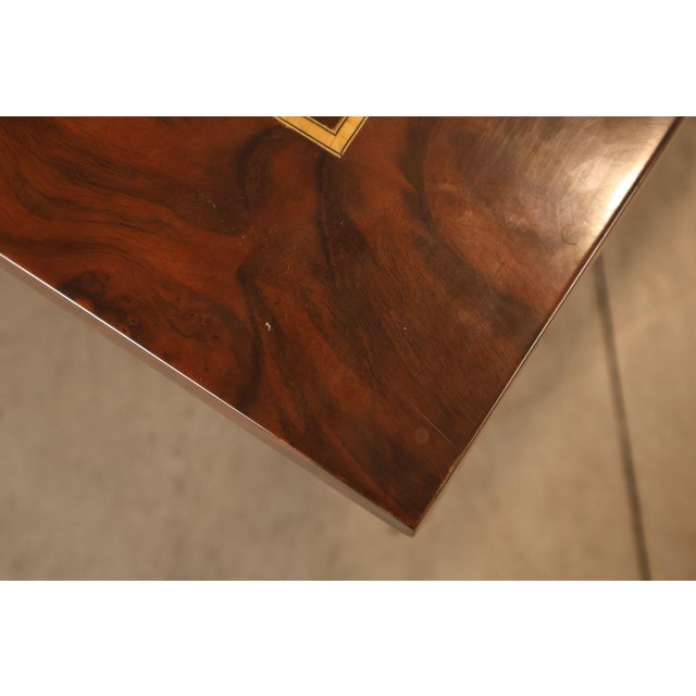 Custom Regency Style Burl Walnut Double Pedestal 12' Dining Table For Sale - Image 4 of 18