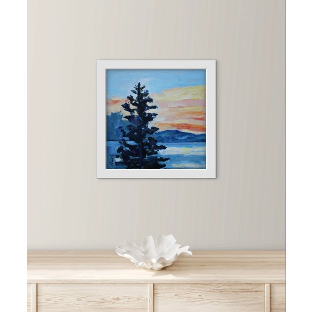 Blue Lake Tahoe Sunset, Modern Oil Painting For Sale - Image 8 of 8