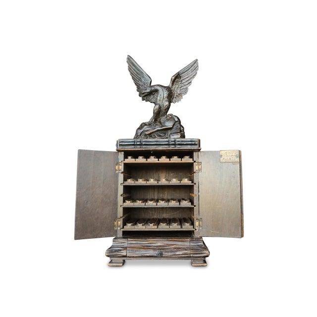 Brown 19th Century Black Forest Hand Carved Humidor For Sale - Image 8 of 9