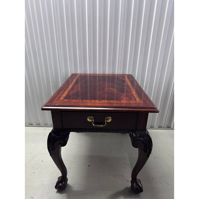 Brown Late 20th Century Thomasville Mahogany End Tables – Chippendale Ball & Claw – Matched Pair For Sale - Image 8 of 12
