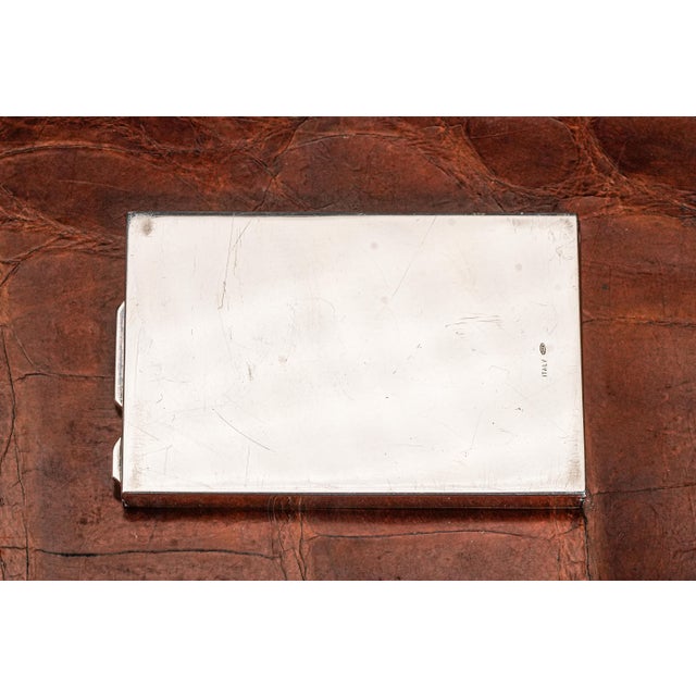Rare Vintage Ralph Lauren Purple Label Engine Turned Sterling Silver Luxury Business Card Case For Sale - Image 13 of 13