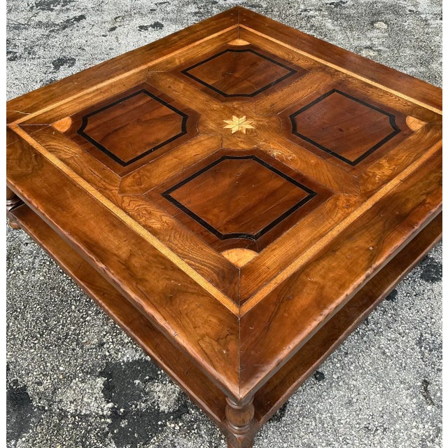 Chocolate Vintage Boho Inlaid Coffee Table For Sale - Image 8 of 8