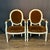 French 19th Century French Louis XVI Carved and Painted Armchairs -a Pair For Sale - Image 3 of 14