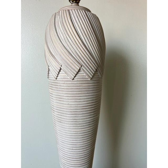 1980's Vintage Sculptural Faux Pencil Reed Plaster Floor Lamp For Sale - Image 10 of 12