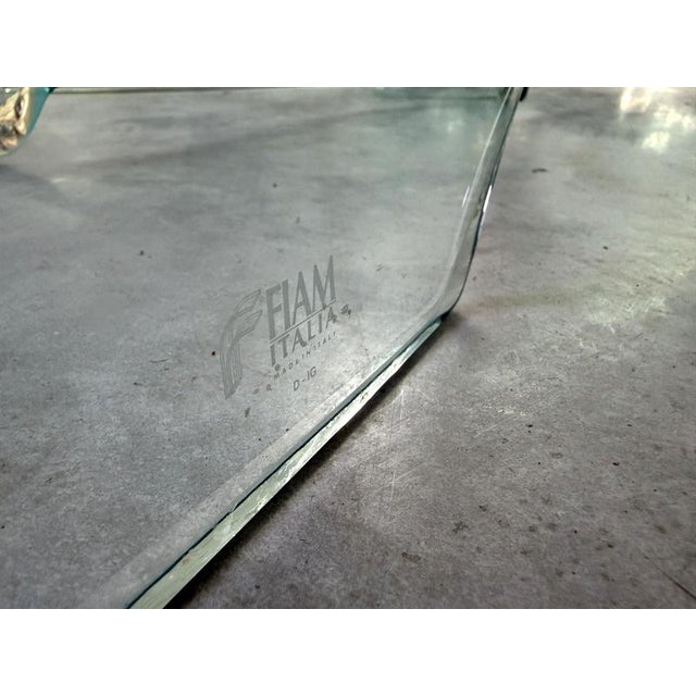 Shell Glass Coffee Table attributed to Danny Lane for Fiam Italy, 1980s For Sale - Image 4 of 13