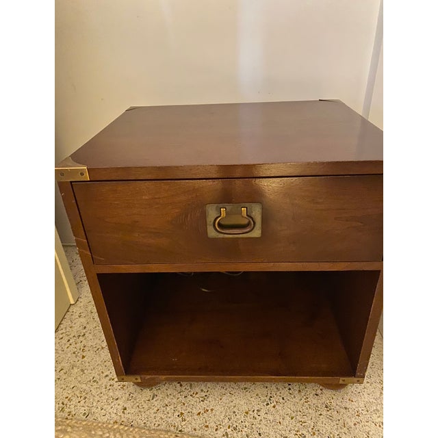 Henredon Campaign Vintage Nightstand Chairish
