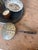 A wonderful example of early kitchenware, this antique perforated skimmer features a large round metal head fitted with...