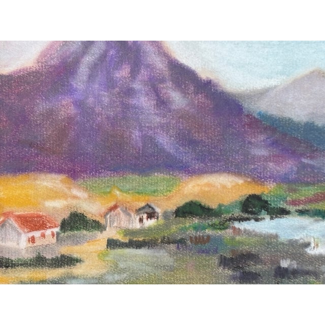 Rustic Mid 20th C. Original Artisan Pastel on Paper - Patagonia From the Valley For Sale - Image 3 of 10