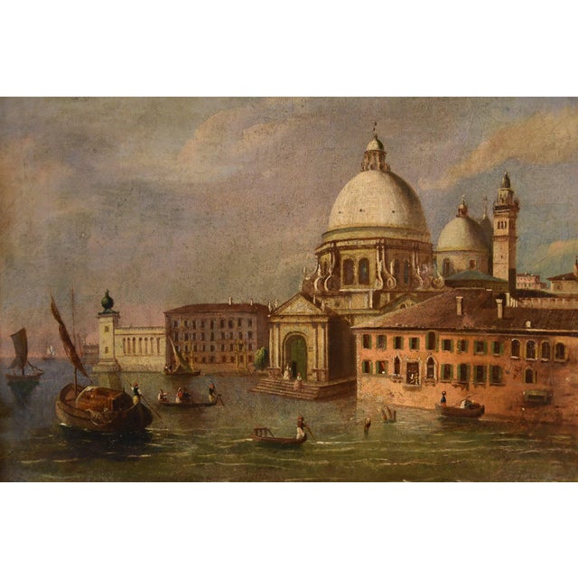 Brown Giacomo Guardi, Venice Landscape, 1830, Oil on Canvas, Framed For Sale - Image 8 of 12
