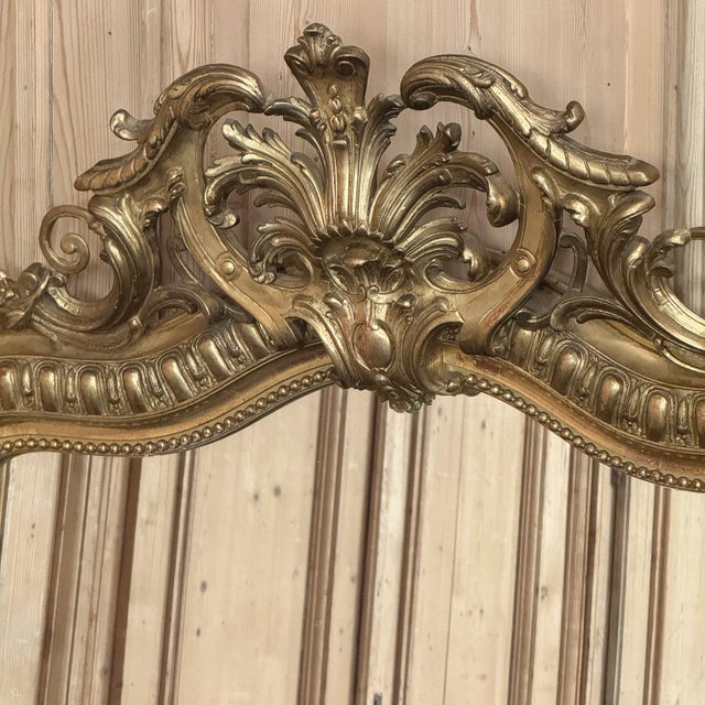 19th Century French Napoleon III Period Regence Style Gilded Mantel Mirror For Sale - Image 10 of 18