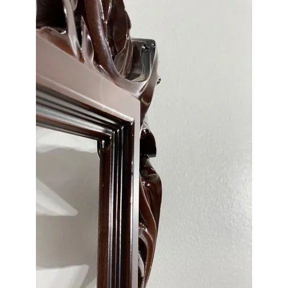 Wood Dark Finish Cherry Accent Mirror For Sale - Image 7 of 13