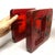 Metal Red Glass Handle for Push and Pull Double Doors, 1960s, Set of 2 For Sale - Image 7 of 9