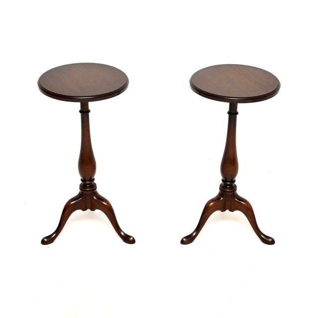 A smart and extremely well made pair of antique wine tables. They were made in England, they date from around the 1950’s...
