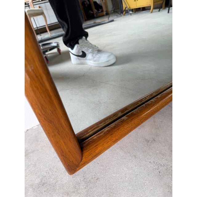 Brown 1970’s Mid-Century Modern Walnut Wall Mirror For Sale - Image 8 of 12