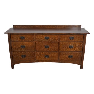 Stickley Mission Oak 9 Drawer Dresser For Sale
