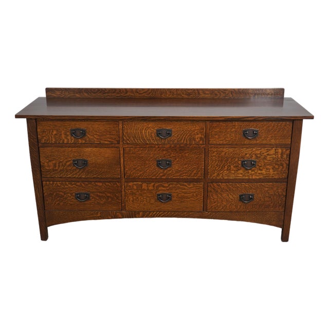 Stickley Mission Oak 9 Drawer Dresser For Sale