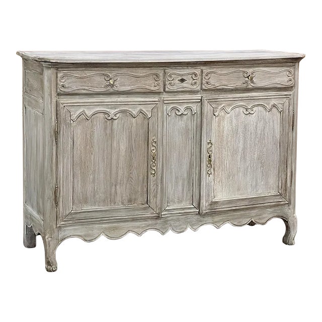 Early 19th Century Country French Whitewashed Buffet For Sale