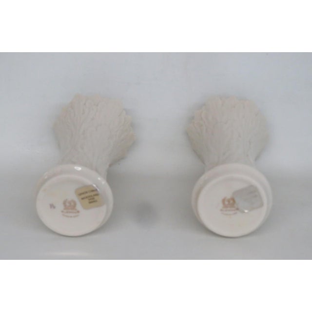 Lenox China Pair of 2 Ivory Porcelain Woodland Vases Acanthus Leaf Pattern 4929b For Sale - Image 14 of 15