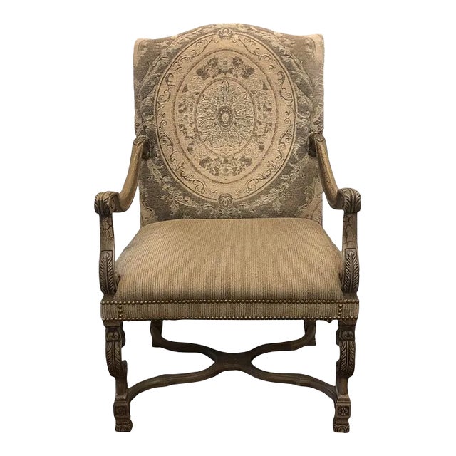 Traditional High Back Beautifully Carved Luxury Occasional Arm Chair ...