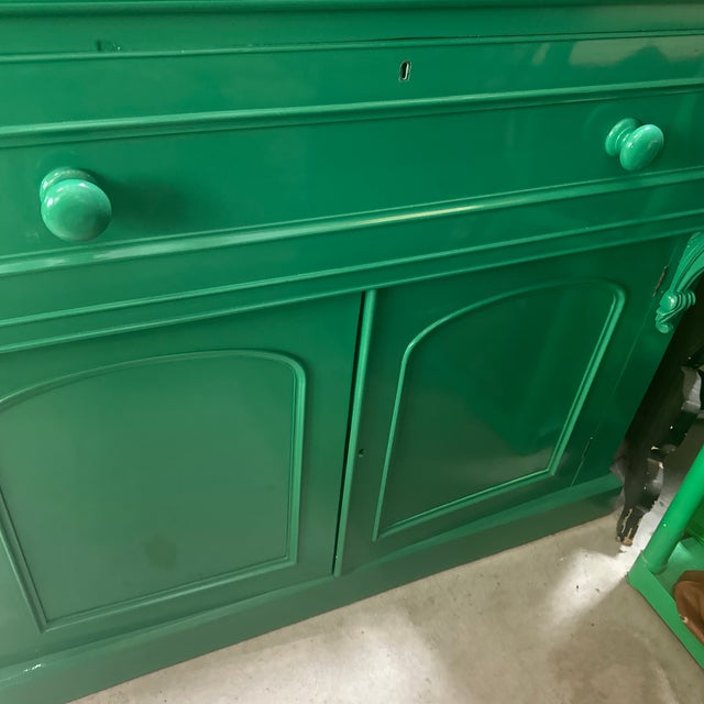 Extra Large Kelly Green Cabinet For Sale - Image 4 of 7
