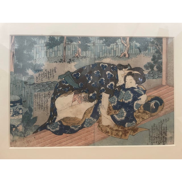 The item is an authentic Utamaro Japanese woodblock print from the early 19th century, specifically ca. 1800. This ukiyo-e...