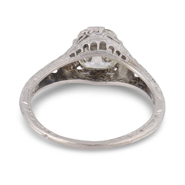 1930s Art Deco Gia 1.53 Carat Old Mine Cut Diamond Platinum Engagement Ring, Size 6.25 For Sale In Los Angeles - Image 6 of 6