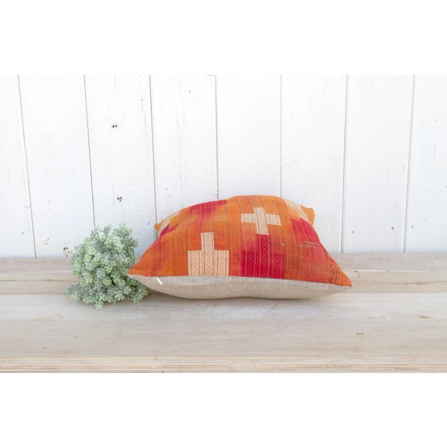 Terracota Gold Silk Phulkari Pillow For Sale In Los Angeles - Image 6 of 9