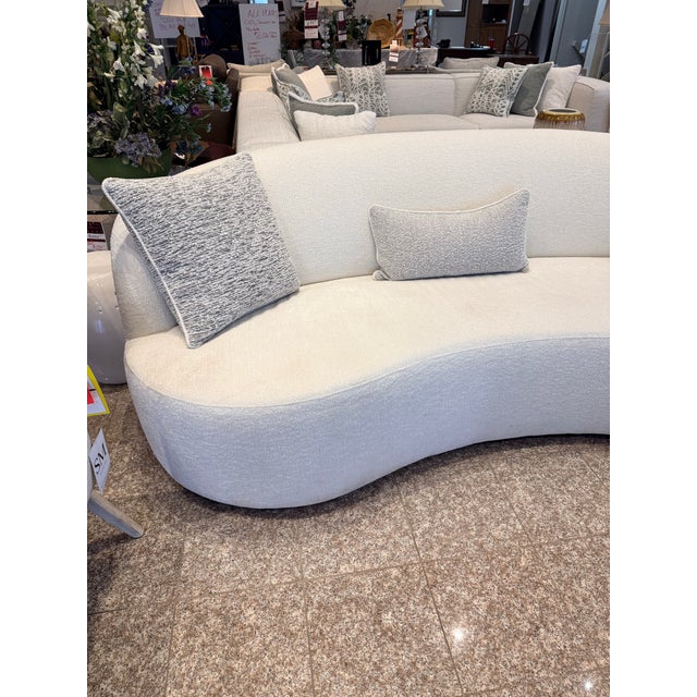 2020s New Bernhardt Mid Century Style Curved Cloud Sofa For Sale - Image 5 of 11