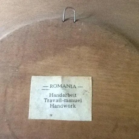 8" Burned & Carved Wood Decorative Plates - A Pair For Sale - Image 9 of 10