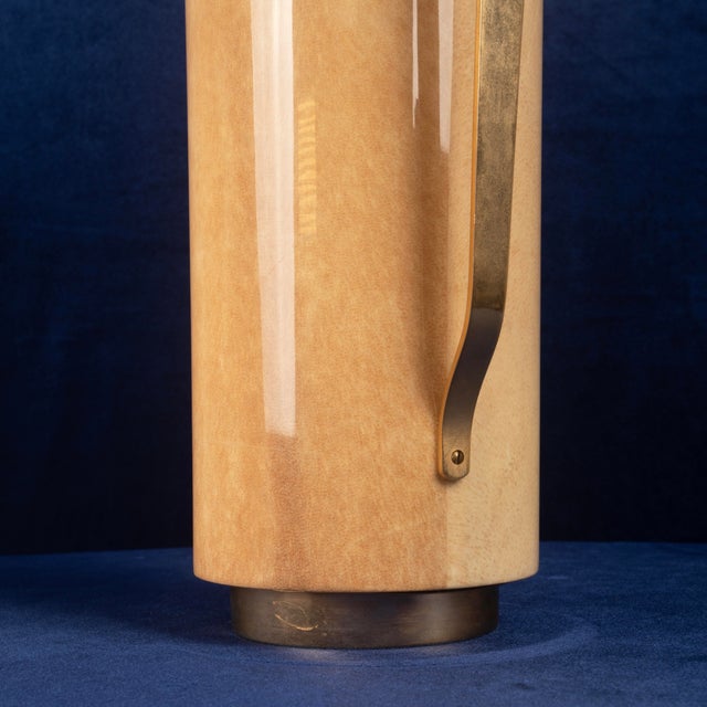Goatskin Parchment Mod. 1157D Thermos with Decorative Frieze from Aldo Tura, 1970s For Sale - Image 17 of 18