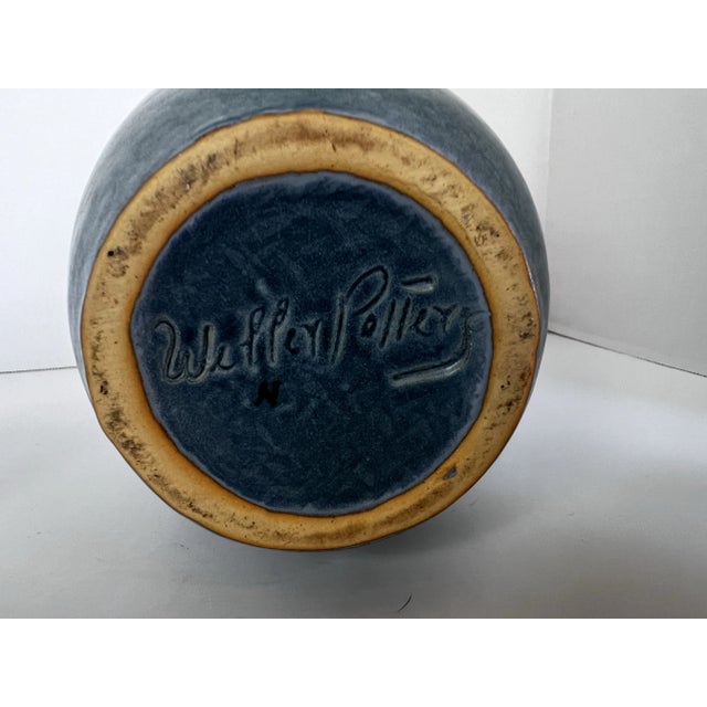 Blue 1930s Weller Blue Cornish Large Ginger Jar For Sale - Image 8 of 11