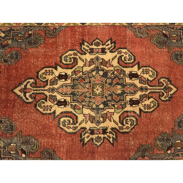 Traditional Handmade Distressed Rug- 4′3″ × 7′ For Sale - Image 10 of 11