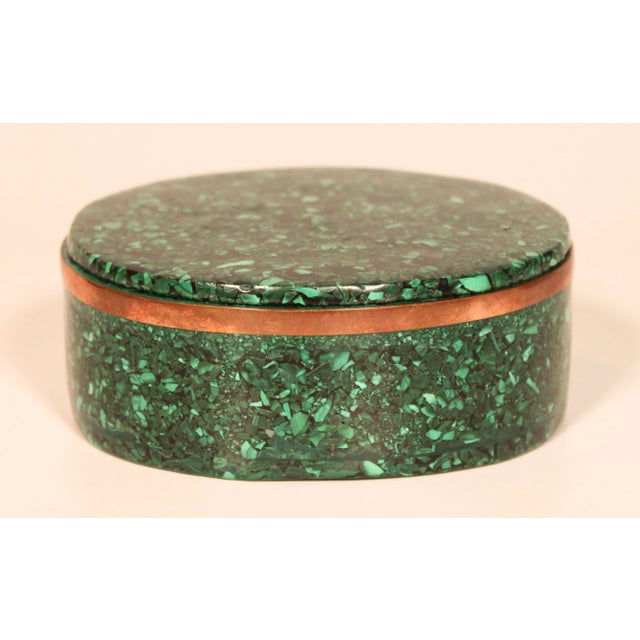Large Vintage Genuine Malachite Box For Sale - Image 4 of 13