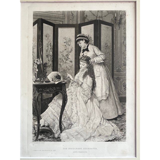 Antique Victorian Engraving Two Young Women “The Indiscreet Soubrette” Risqué For Sale In New York - Image 6 of 6