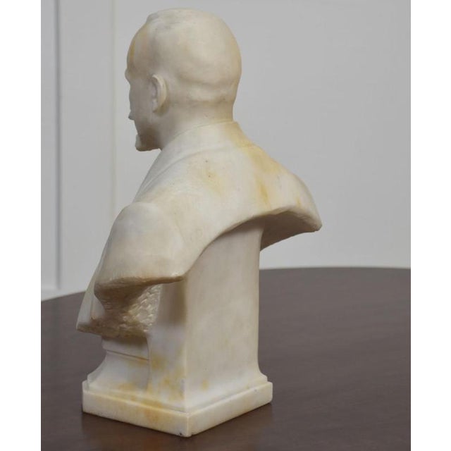 Cream Gentleman Portrait Bust in Marble For Sale - Image 8 of 10
