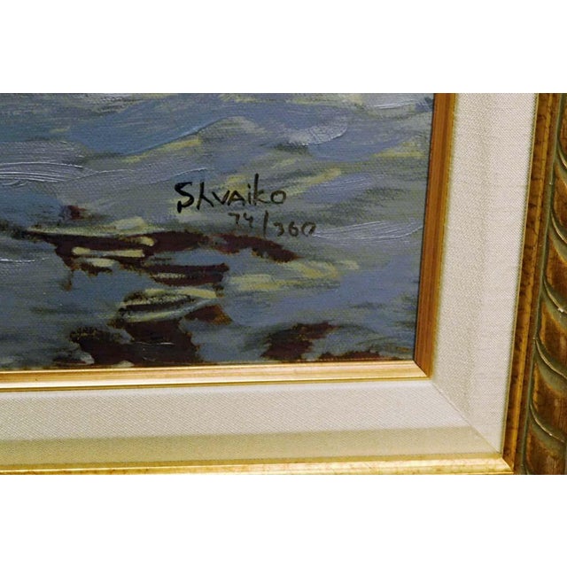 Viktor Shvaiko"Light on the Snow"Hand Signed Serigraph on Canvas, Europe #74/360 For Sale In Denver - Image 6 of 8