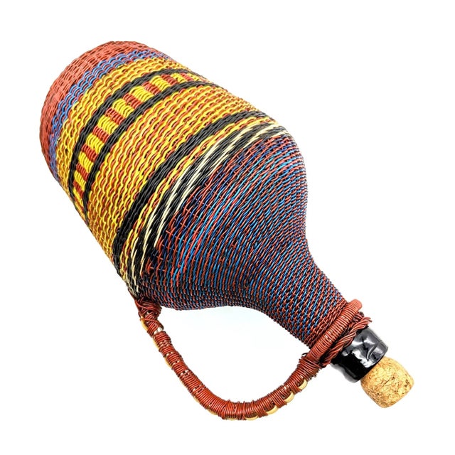 Mid 20th Century Hungarian "Scoubidou" or "Defiance" Wire Woven Jug Bottle For Sale In Miami - Image 6 of 12