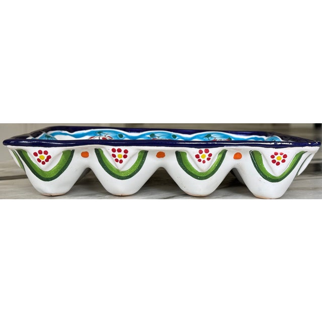 Hand Made in Mexico Vintage Ceramic Clay Pottery Egg Plate For Sale - Image 10 of 16