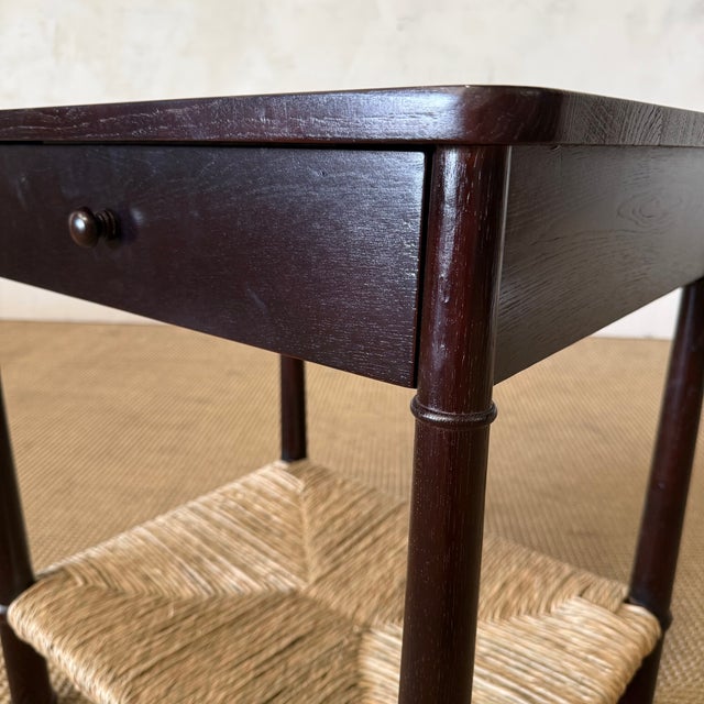 Amber Nightstand With Rush Shelf For Sale - Image 9 of 14