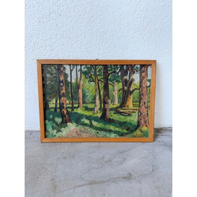 J. Biot, Small Oil Painting, 1950s, Oil Painting, Framed For Sale - Image 15 of 15