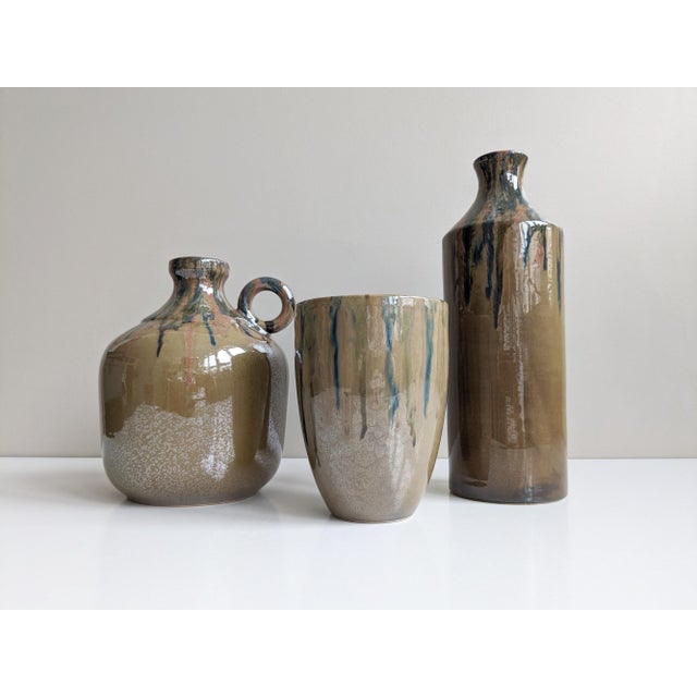 Studio Ceramic Vases, Italy, 1970s, Set of 3 For Sale - Image 4 of 12