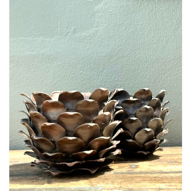 Vintage Alexander Lamont Patinated Bronze Bread Apples - A Pair For Sale - Image 11 of 12