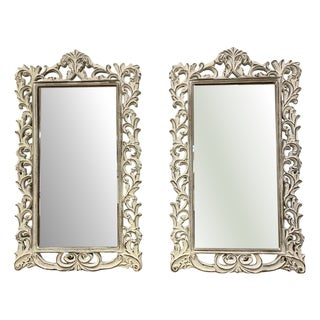 Vintage French Rococo Style White Full-Length Floor Mirrors, 2010s, Set of 2 For Sale