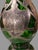 Early 20th Century Antique Art Nouveau Sterling Silver Overlay Green Art Glass 8" Vase For Sale - Image 5 of 12