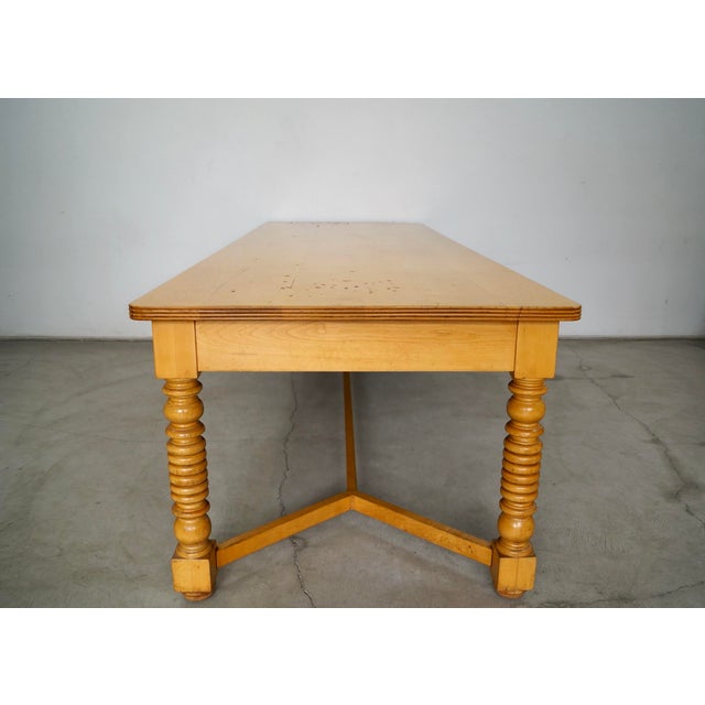 1970s 1970’s Long Solid Maple 8-Drawer Farm Table / Dining Table For Sale - Image 5 of 12