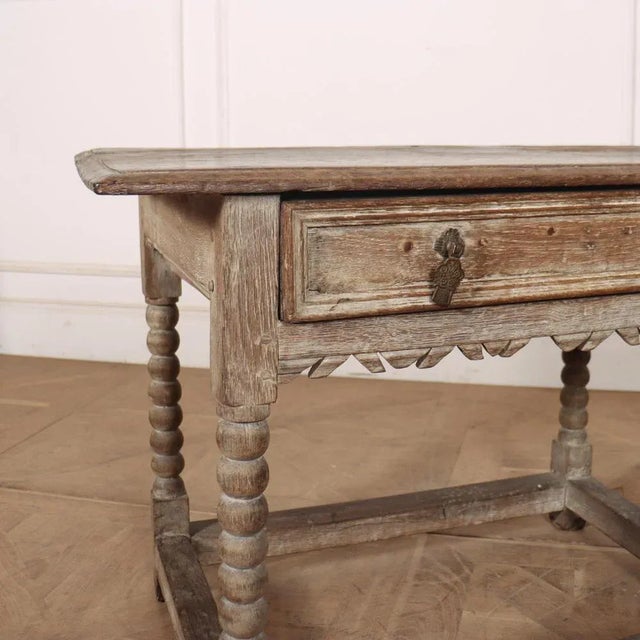 Antique English Oak Lamp Table, 1600s For Sale - Image 5 of 7